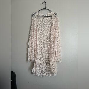 Elegant Cream Open-Knit Sweater